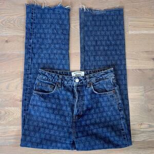 Reformation Cynthia High Rise Straight Patterned Jeans Raw Hem Womens Size 27